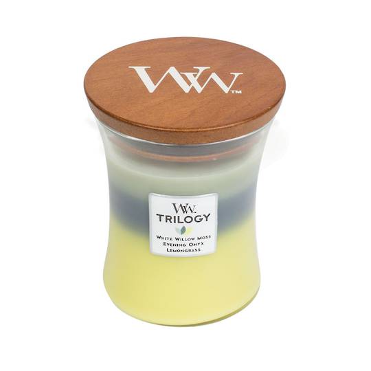 WOODWICK-Medium Candle TRILOGY-WOODLAND SHADE image 0